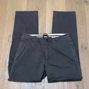 J Crew dark gray men’s chino style flat front pants in size 34 x 32